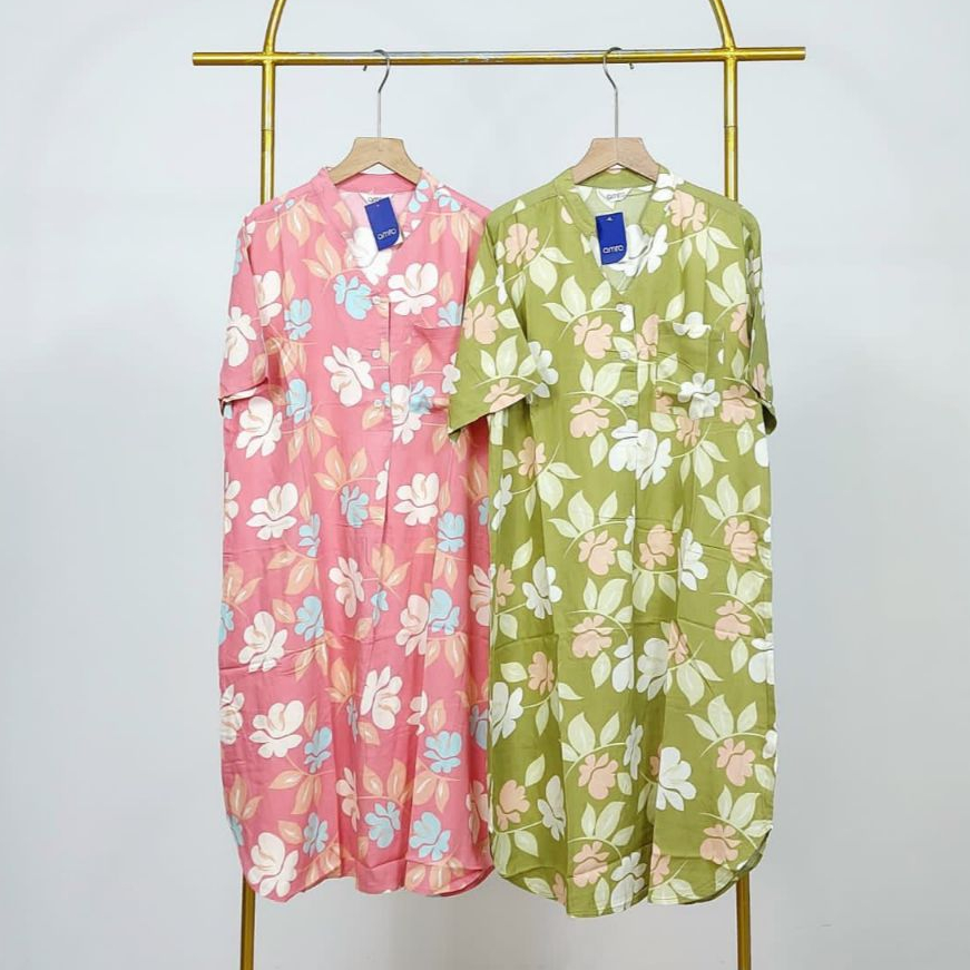 Daster wanita katun rayon premium model kerah shanghai lipat