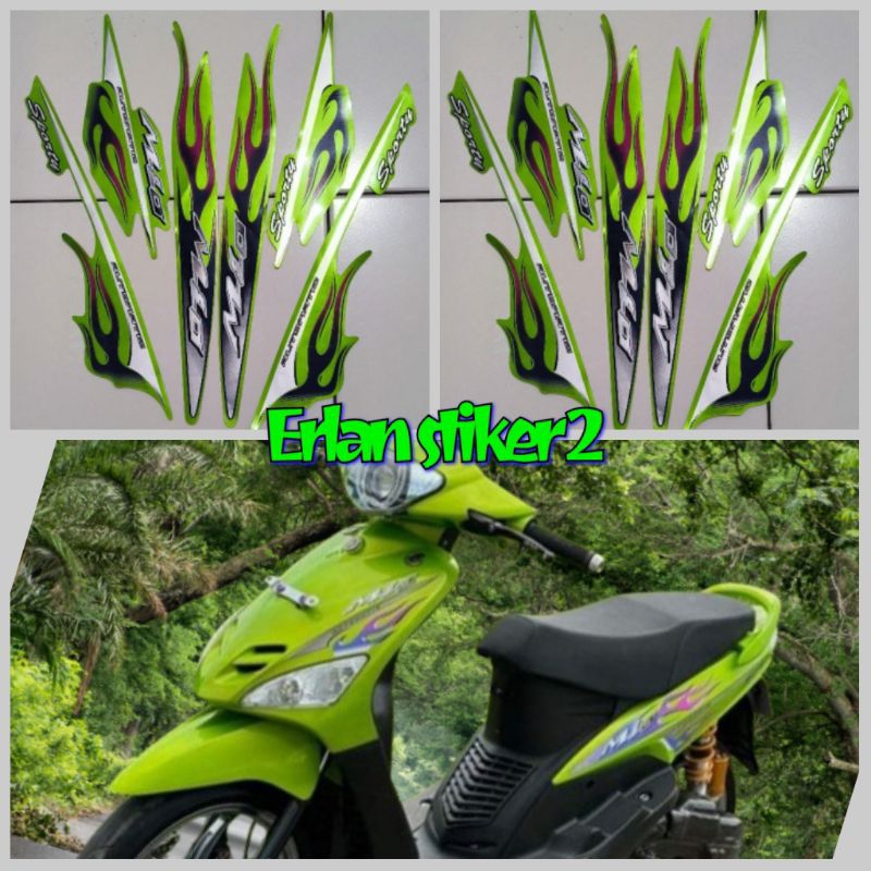 stiker striping lis les pollet full body motor mio sporty 2006 Hijau