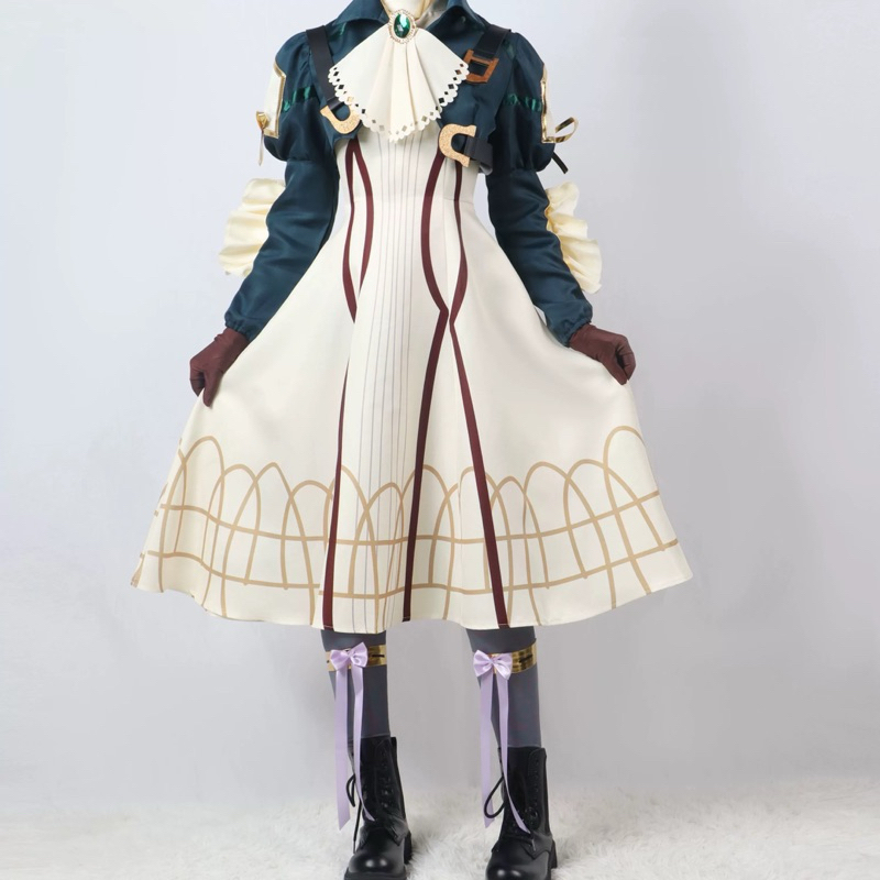 【Rollenz】Violet Evergarden Cosplay Costume Fullset Wig Anime Dress Violet Kostum Set