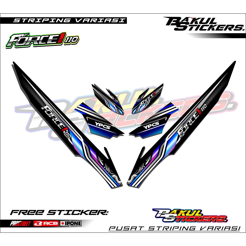 STRIPING VARIASI YAMAHA FORCE ONE 110 / STICKER LIST VARIASI MOTOR YAMAHA FORCE ONE
