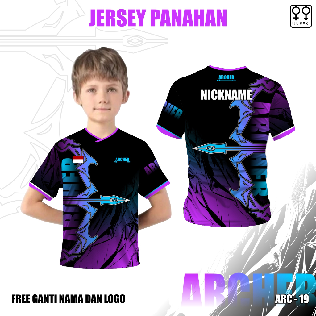 Kaos anak jersey panahan baju olah raga panahan terbaru free custom B