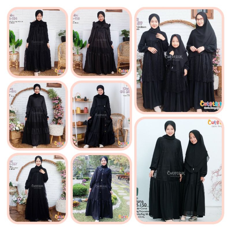 *READY MURAH (8-15th/remaja + dewasa) Gamis brukat outer hisya gamis outer brukat bisa couple ibu an