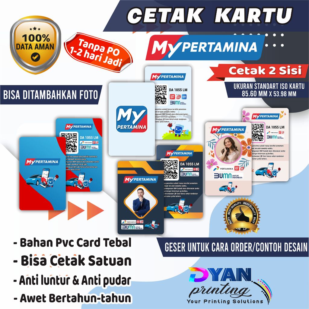 

CETAK KARTU MY PERTAMINA / BARCODE MY PERTAMINA CUSTOM, BAHAN PVC CARD TEBAL ANTI LUNTUR & ANTI PUDAR