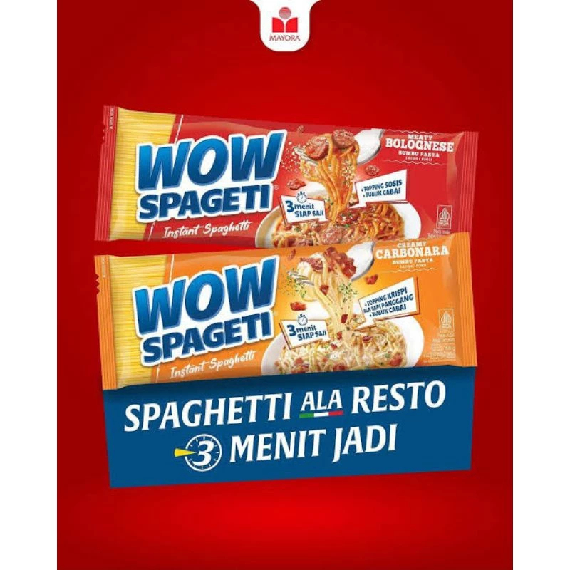 

Mie Pasta Bolognese WOW Spageti All Varian Spaghetti Carbonara Mayora mi viral exp panjang lama makanan instant goreng