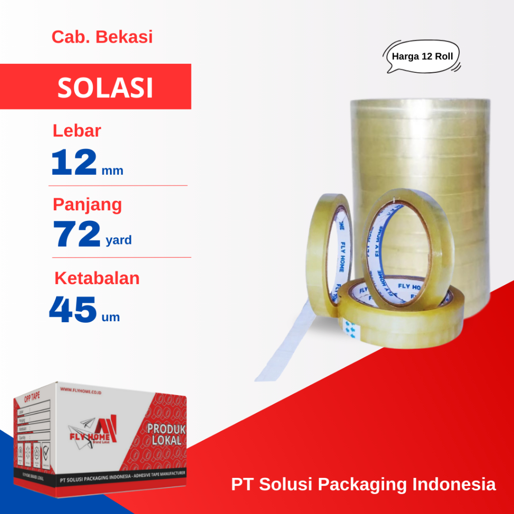 

FLYHOME 12Roll Lakban Solasi 12X72Y 1/2inch 65METER 72 Yard