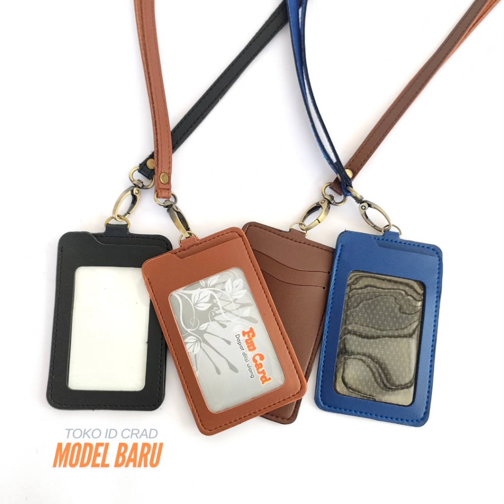 

Name Tag ID Card Holder Kulit Lanyard Model Terbaru