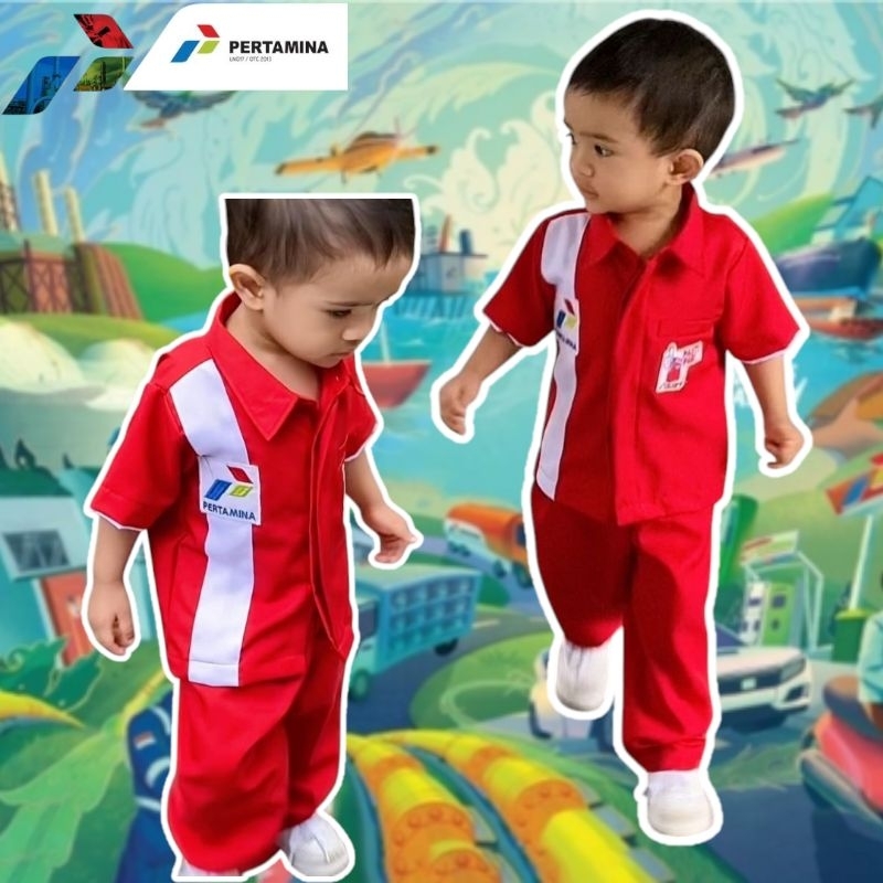 Seragam Pertamina / Baju Profesi Anak / Kostum Profesi / Baju Kerja Pertamina