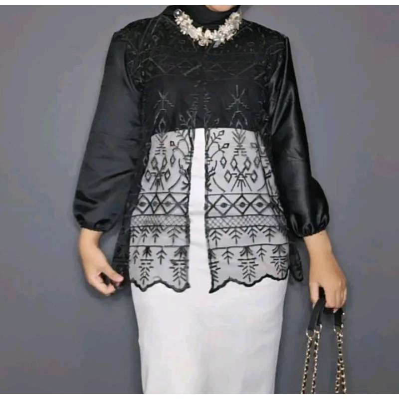 Outer Organza Kondangan Crop mix Tile Brokat mutiara/Outer saja