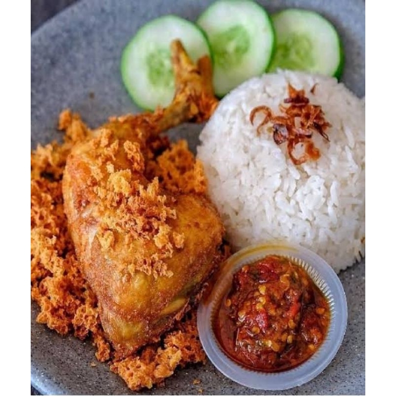 

ayam goreng nasi dan sambal dada/paha
