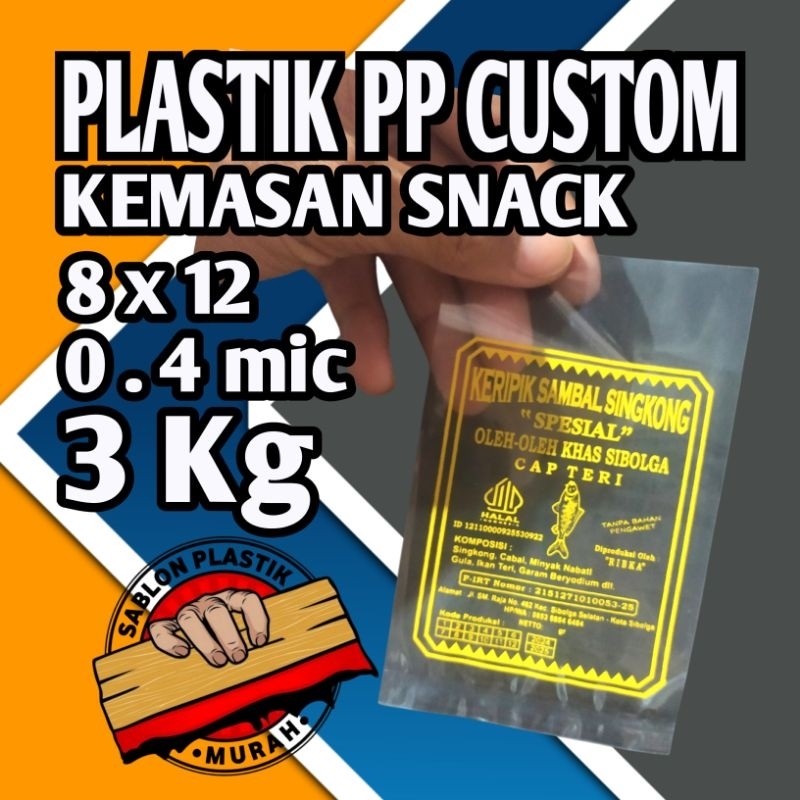 Sablon Plastik PP 8x12 (tebal 0,4), 20x35 (tebal 0,6) Custom Tahan Air Harga Murah