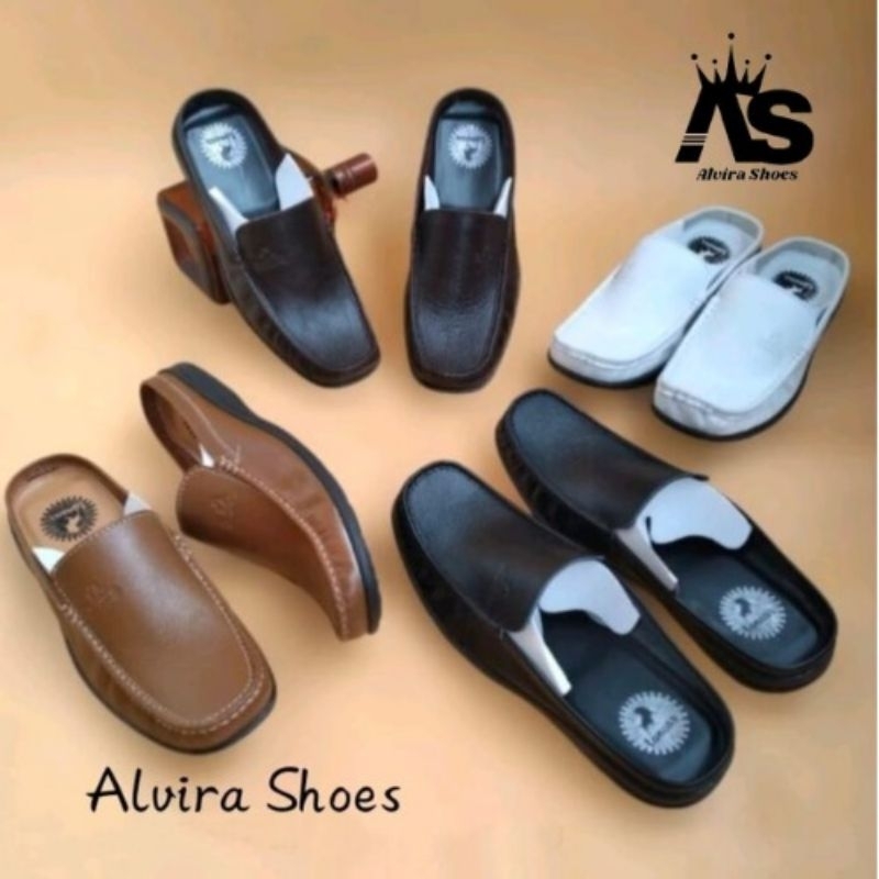 Sendal bustong Pria Kulit Asli ready ukuran Besar Bigsize dari 38-43 Sepatu Bustong Casual kulit asl