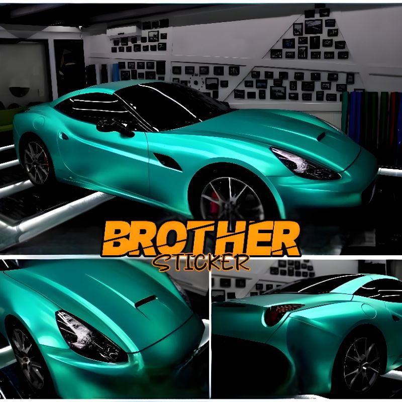 skotlet stiker hijau tosca chrome sticker hijau tosca metalic doff