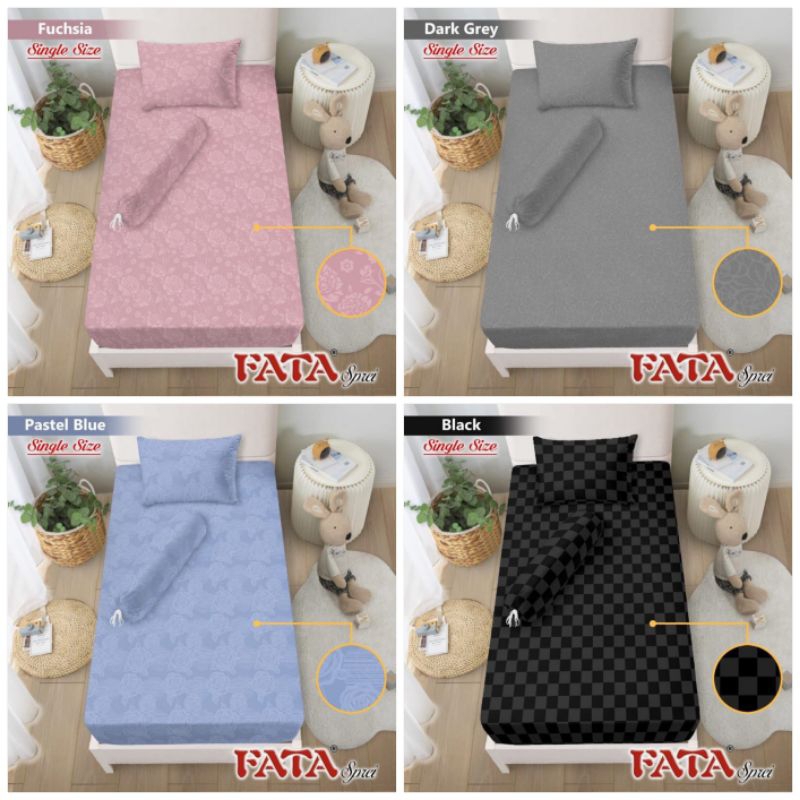 Sprei Polos Fata Ukuran Single 90x200 / 100x200 / 120x200 Sprei Fata Corak Embos
