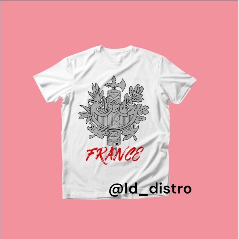 kaos oleh oleh negara Prancis France LOGO silver baju souvenir baju eropah