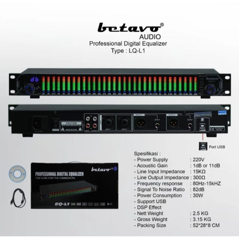 EQUALIZER DIGITAL BETAVO LQ L1 PROFESIONAL EQUALIZER