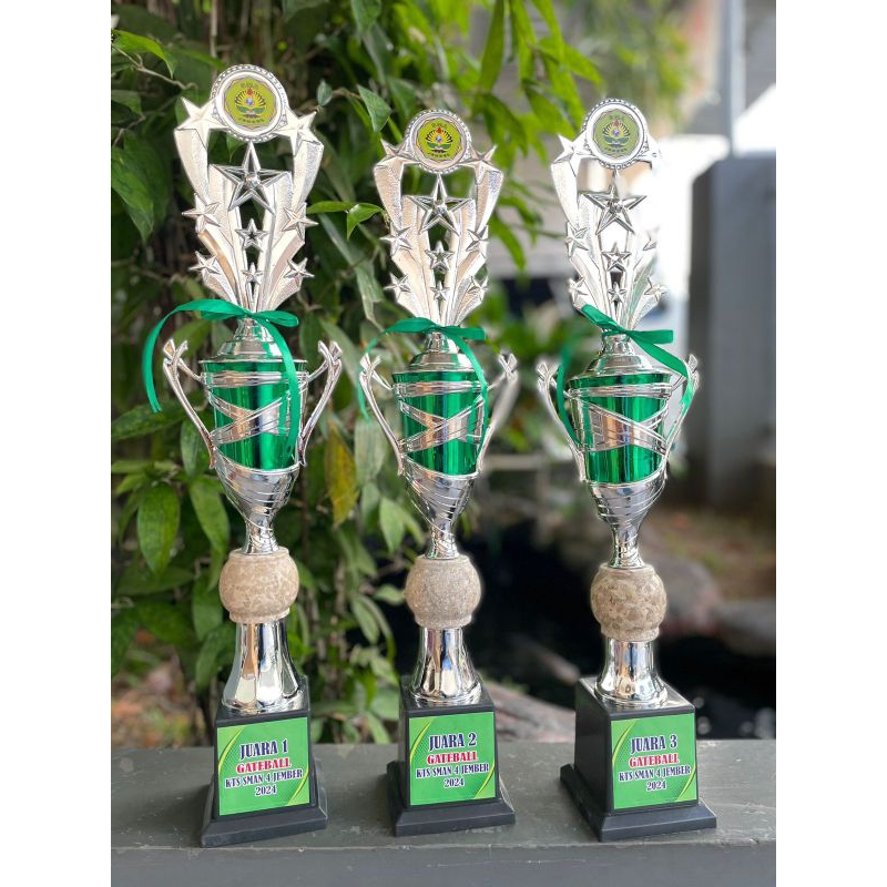 Piala Selendang Satuan Cup Silver Hijau Figure Bintang Piala Marmer Cup Selendang Silver Hijau Figur