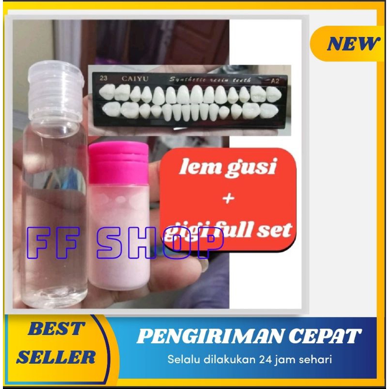GIGI PALSU + LEM GUSI 30ML#gigi palsu