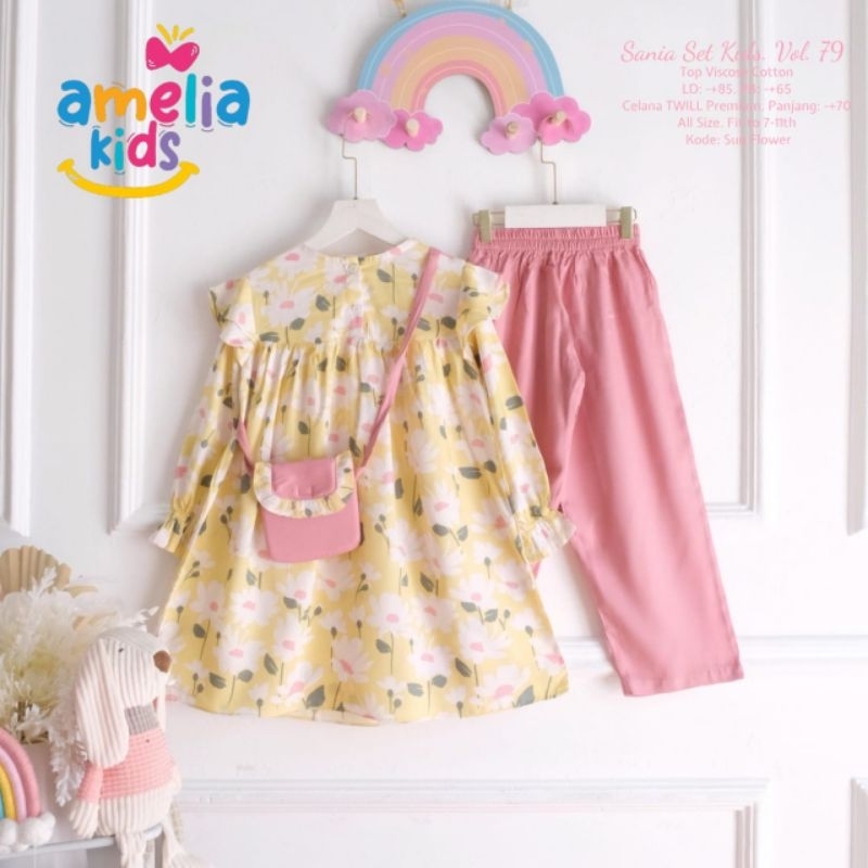 Sania Set kids  ori amelia kids label setelan  anak  cewek terbaru amelia kids