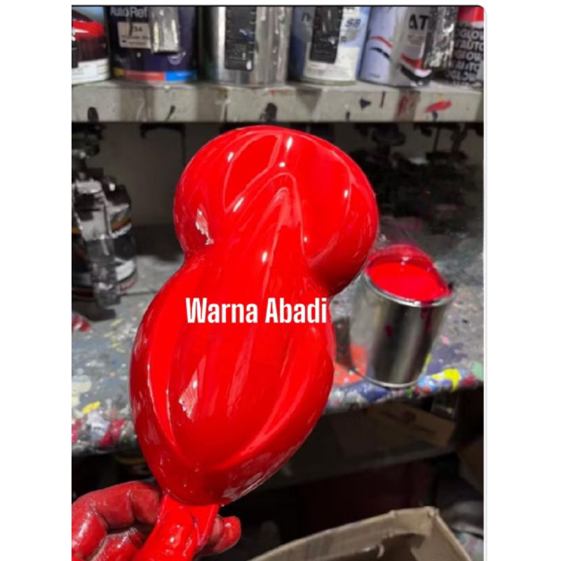 cat merah ferari pu/cat merah solid terang bahan polyuretane 200ml