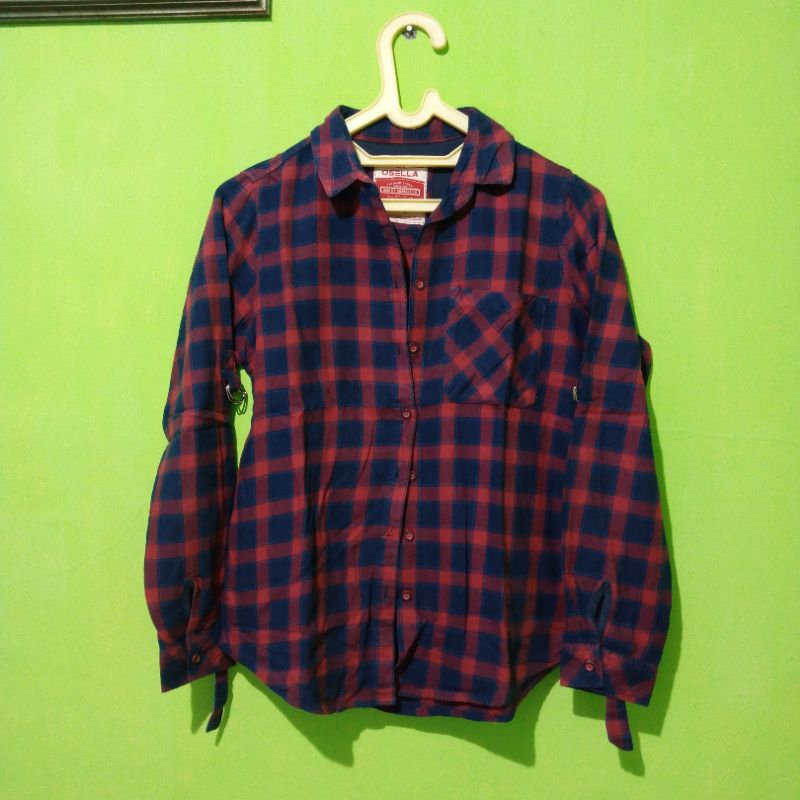 OSELLA - kemeja wanita flannel panjang original branded highh quality | woman shirt preloved