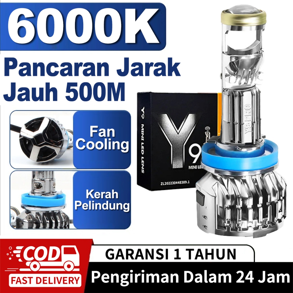 ✦Ready ya,cod✦Sepasang 2PCS✦ Y9 PRO Lampu Led Mobil Y7 H4 Lampu Led Mobil Dan Motor Mini Projie H4 5