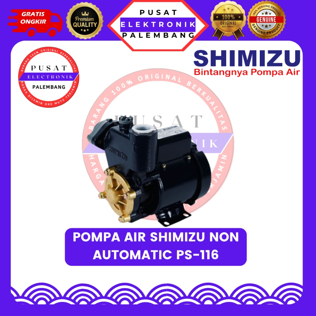 POMPA AIR SHIMIZU NON AUTOMATIC PS-116 POMPA AIR PALEMBANG