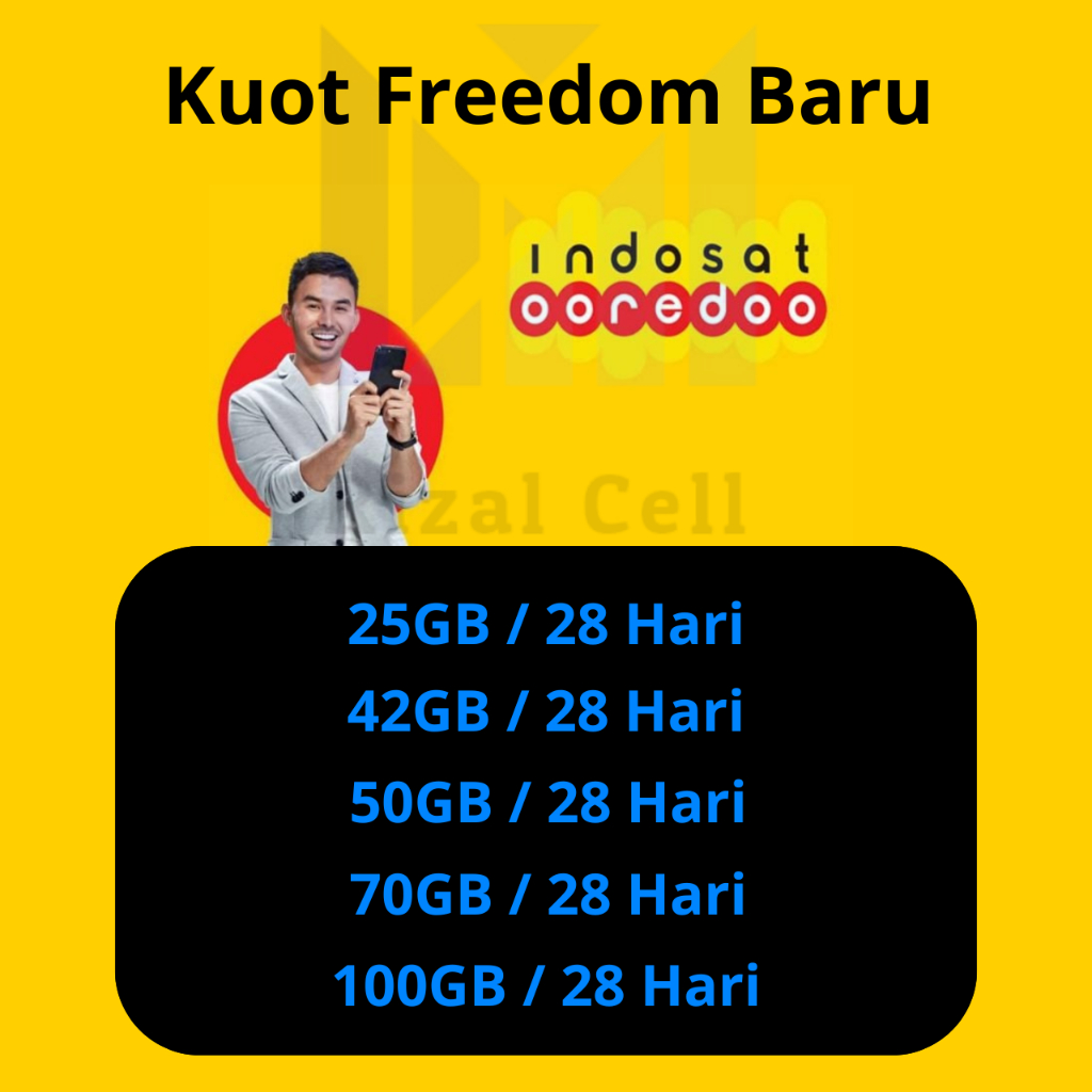 Kuota Indosat Freedom New Full Tanpa Pembagian Variasi 25GB - 100GB