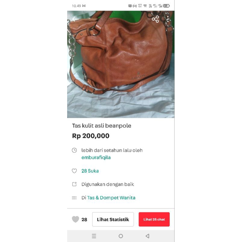 tas slingbag beanpole kulit asli second
