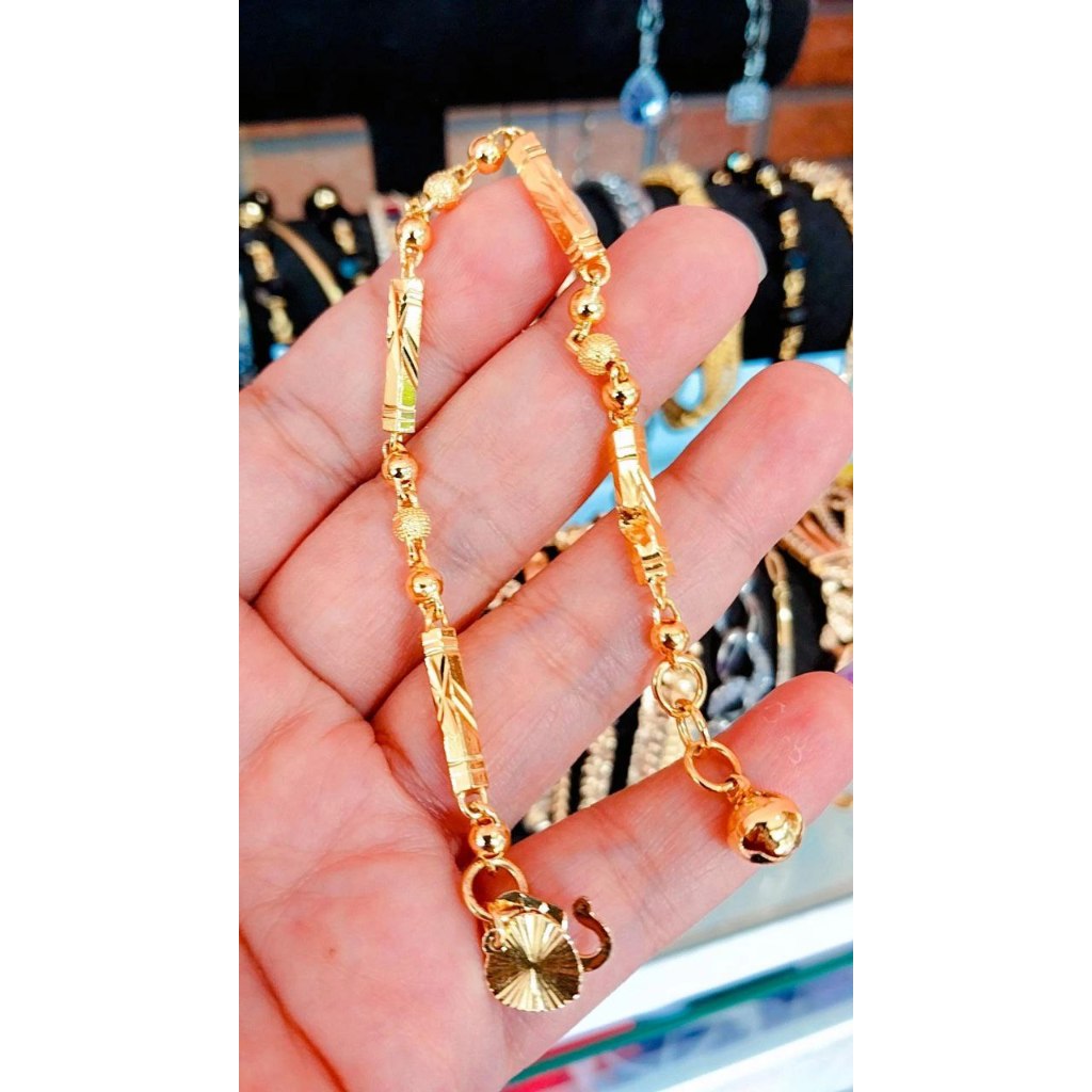 Gelang rantai bambu ukir