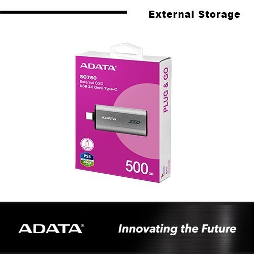 JEAN_ SSD EXTERNAL ADATA SC750 500GB / SSD PORTABLE ADATA 500GB USB Type-C 3.2