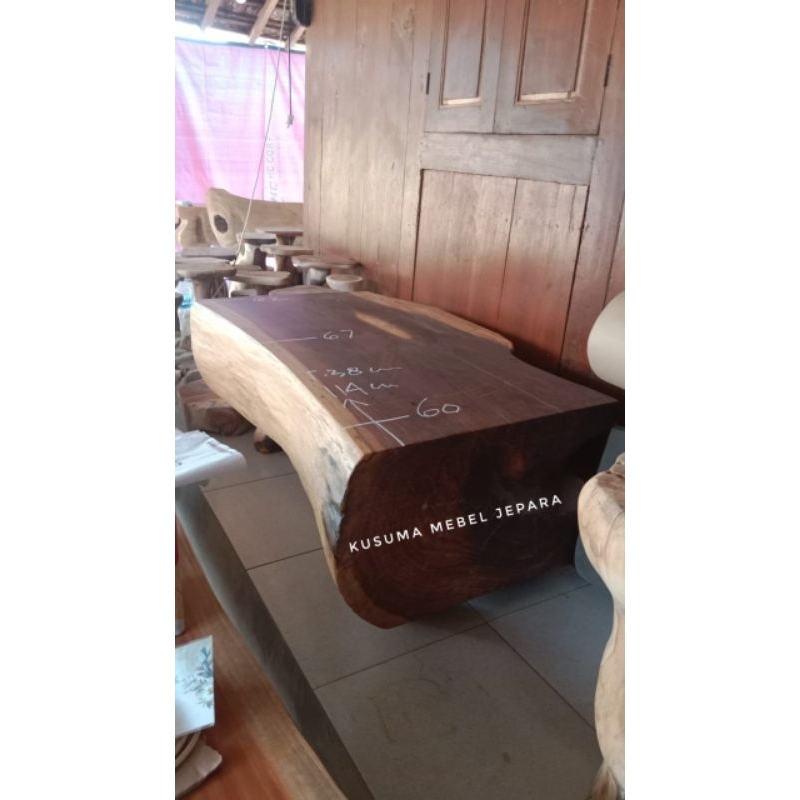 Kursi Bangku Kayu Sonokeling Solid (Panjang 114cm Lebar 60cm Tinggi 38cm)