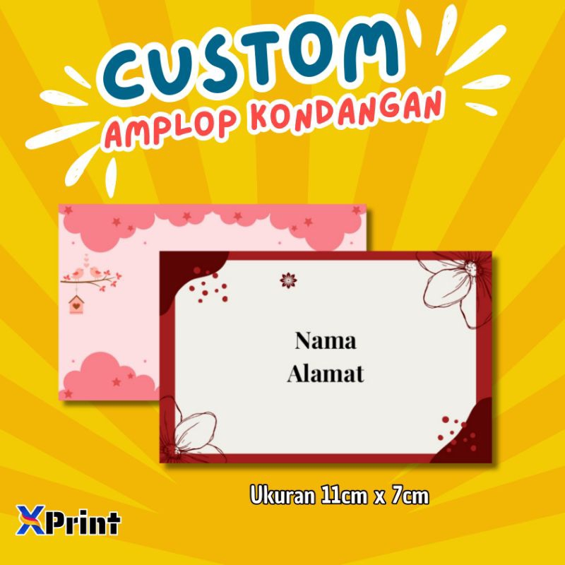 

[ 50 Pcs ] Amplop kondangan custom sudah ada perekat bagian belakang ukuran 11x7cm
