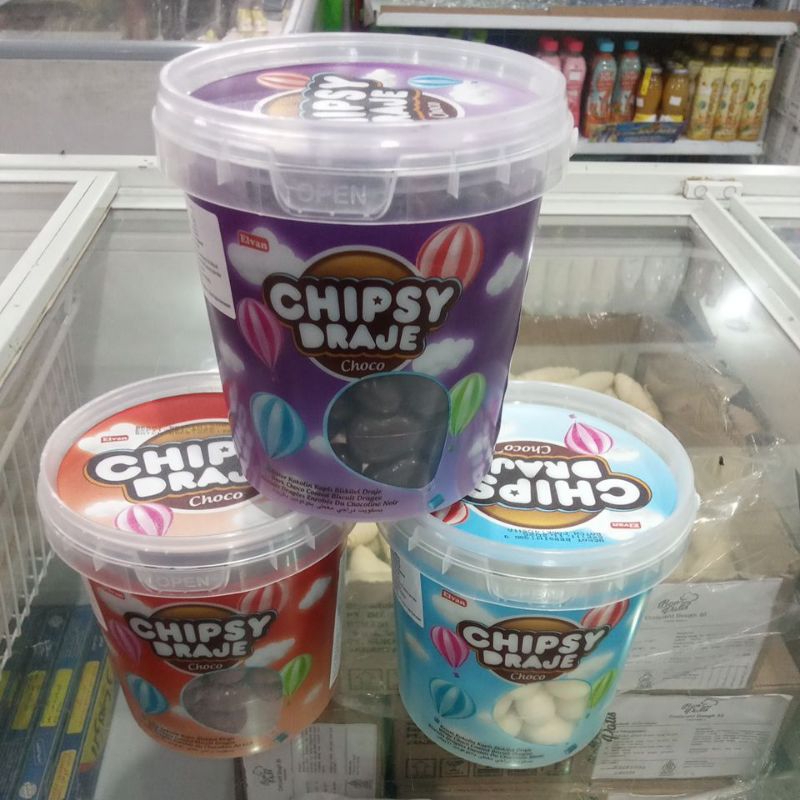 

Elvan Chips Draje choco, Drak choco, Milk choco, white choco berat bersih 300gr