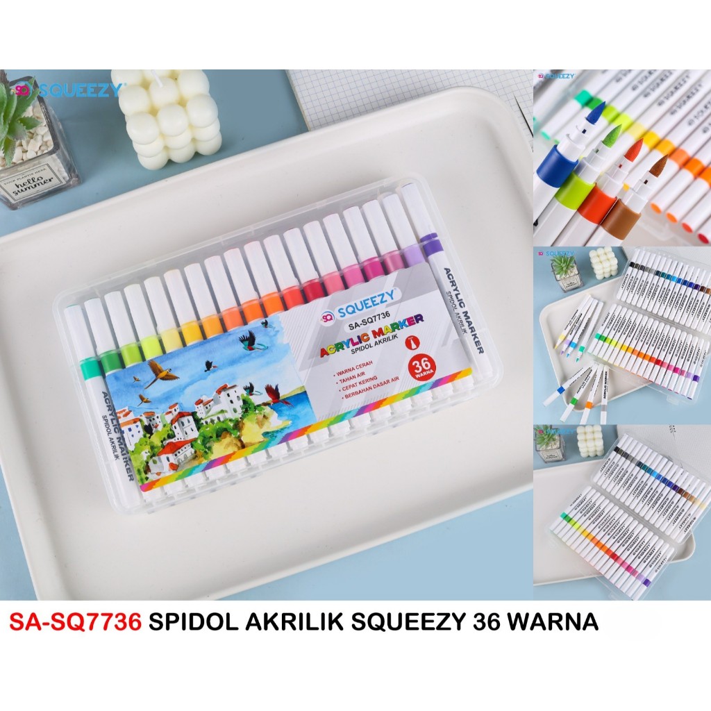 

SQUEEZY SPIDOL CAT ACRYLIC / Spidol Akrilik 36 warna