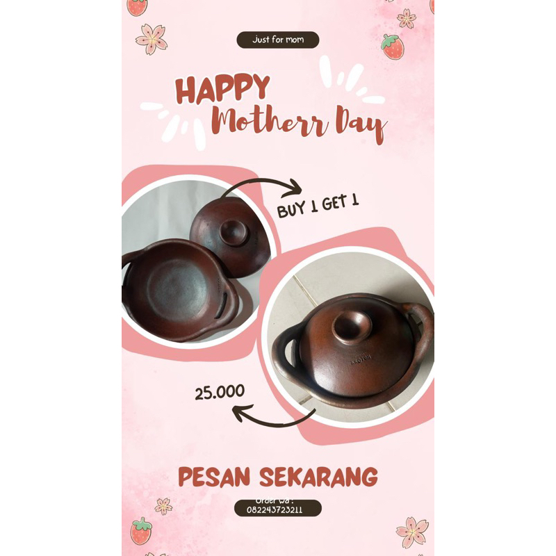 Wajan Ceplok Telur 18cm | Gerabah | Tanah liat