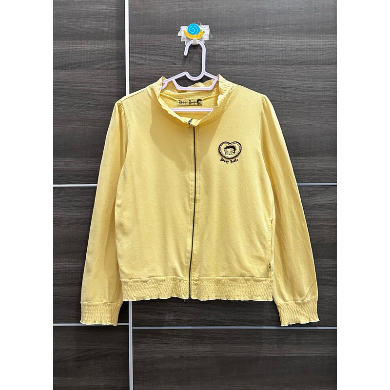 [preloved] Jacket zipper kuning by Betty Boop original