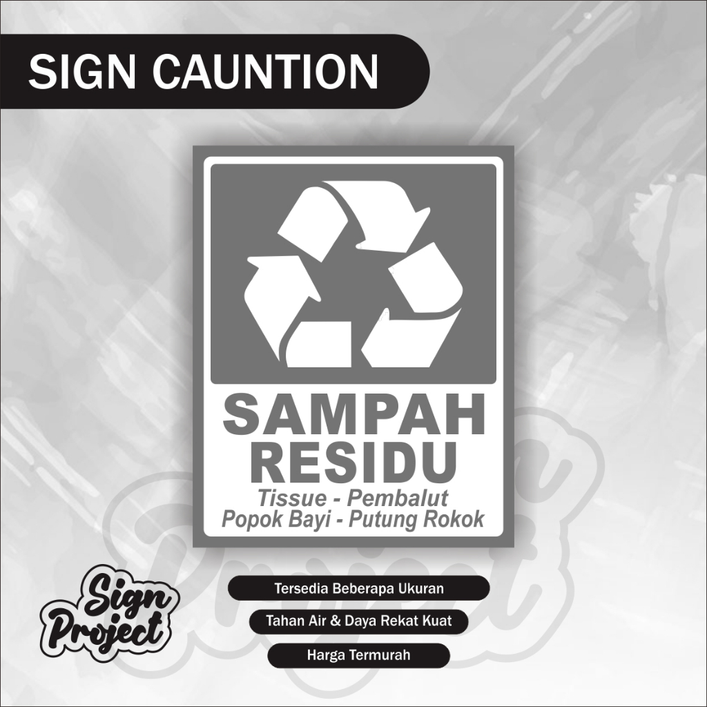 

Stiker sampah residu / Stiker Limbah Residu / Stiker sampah non-recyclable / Stiker Sampah / Stiker Limbah Puskesmas Medis Dokter Rumah Sakit Toilet