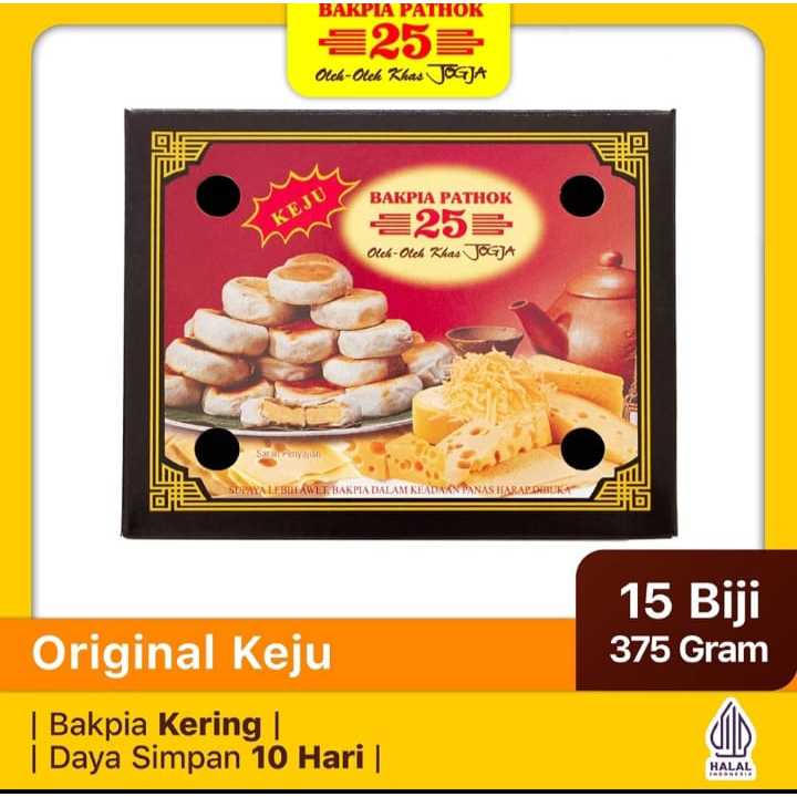 

Bakpia Pathok 25 Original Keju isi 15 (FREE VAKUM)