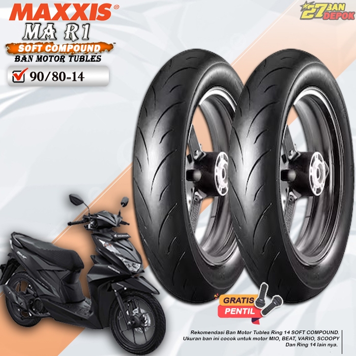 Ban Motor MAXXIS MA-R1 Ring 14 Tubles Ban Motor Tubeless Mio Beat Vario Scoopy Ring 14 Tubles
