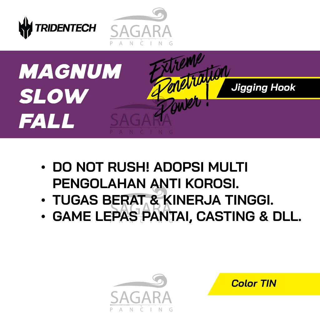 RB Hook Tridentech Magnum Slowfall Hook Slow Jigging Kail Jigging Hook