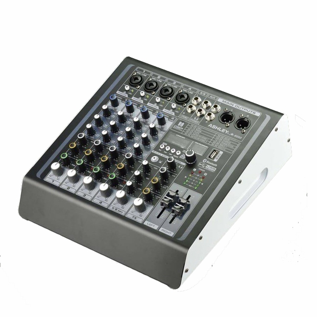 POWER MIXER ASHLEY M6000 M 6000 6 Channel 4 Mono Mic Line + 2 Stereo 3 Band EQ Gain Control High Mid