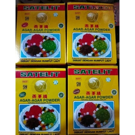 

Agar Agar Satelit Sachet Putih Merah Hijau Coklat