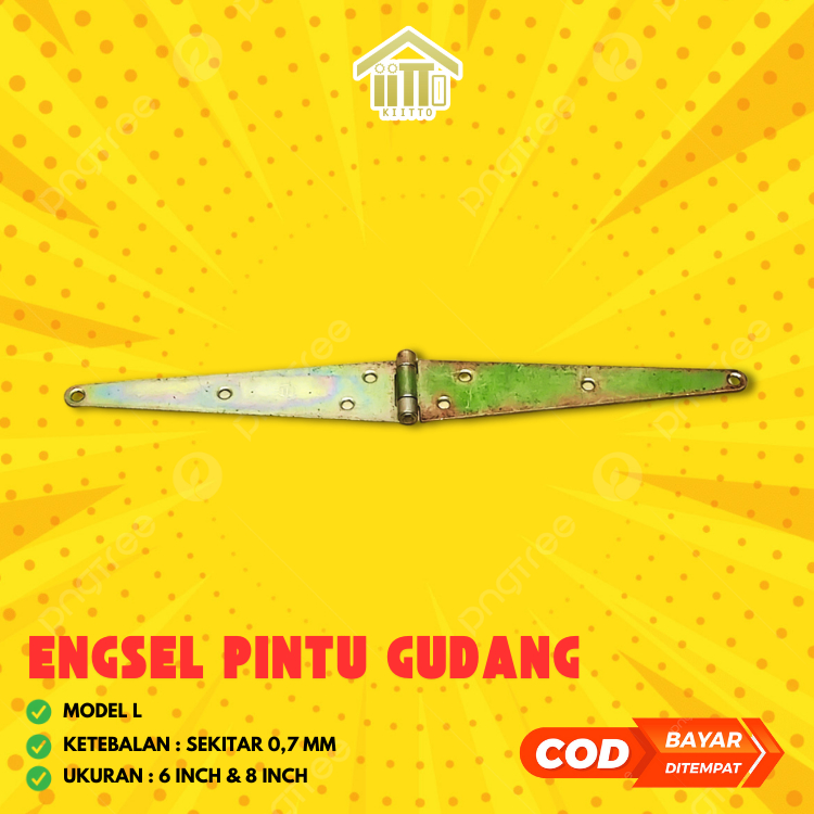 ENGSEL PINTU GUDANG L / ENGSEL PINTU GERBANG / ENGSEL PINTU GARASI 8 INCH