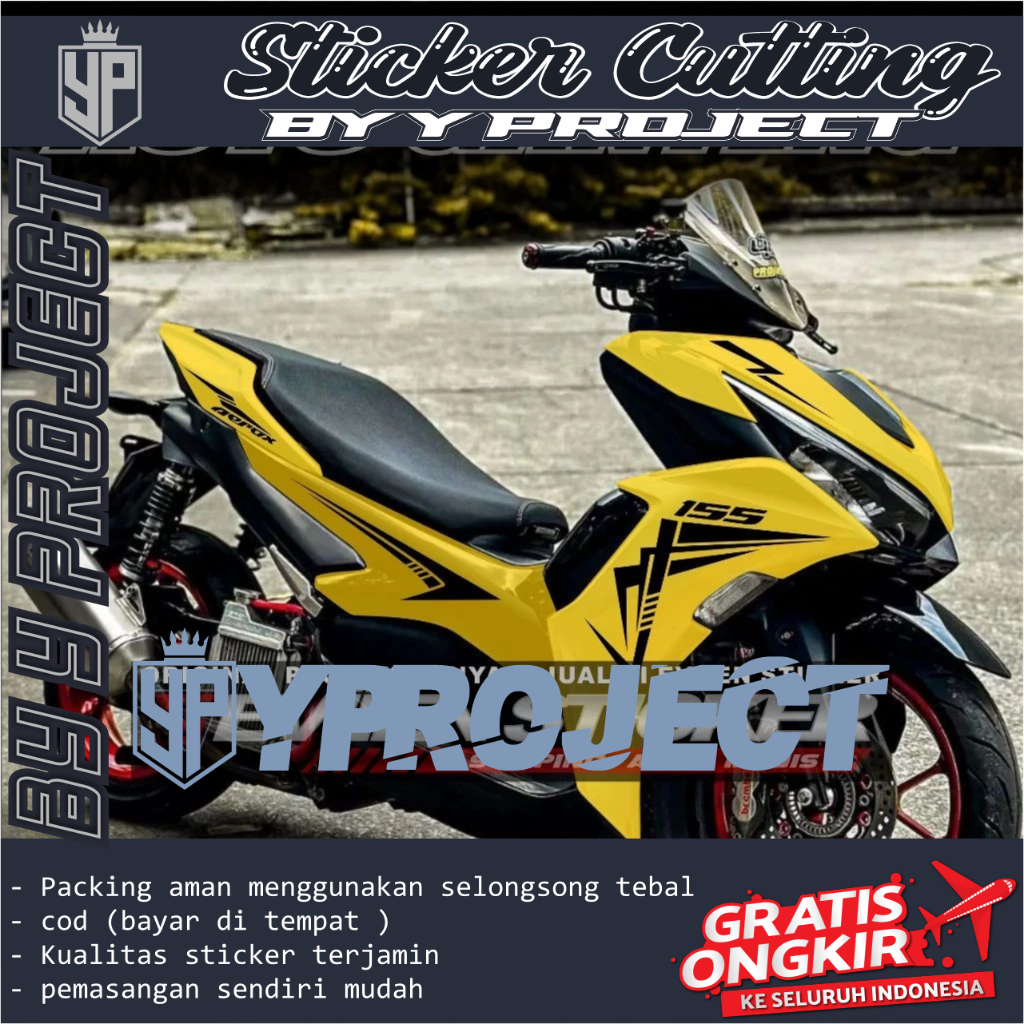 STRIPING MOTOR ALL NEW AEROX CONECTED VVA 155 STRIPING CUTTING STIKER AEROX