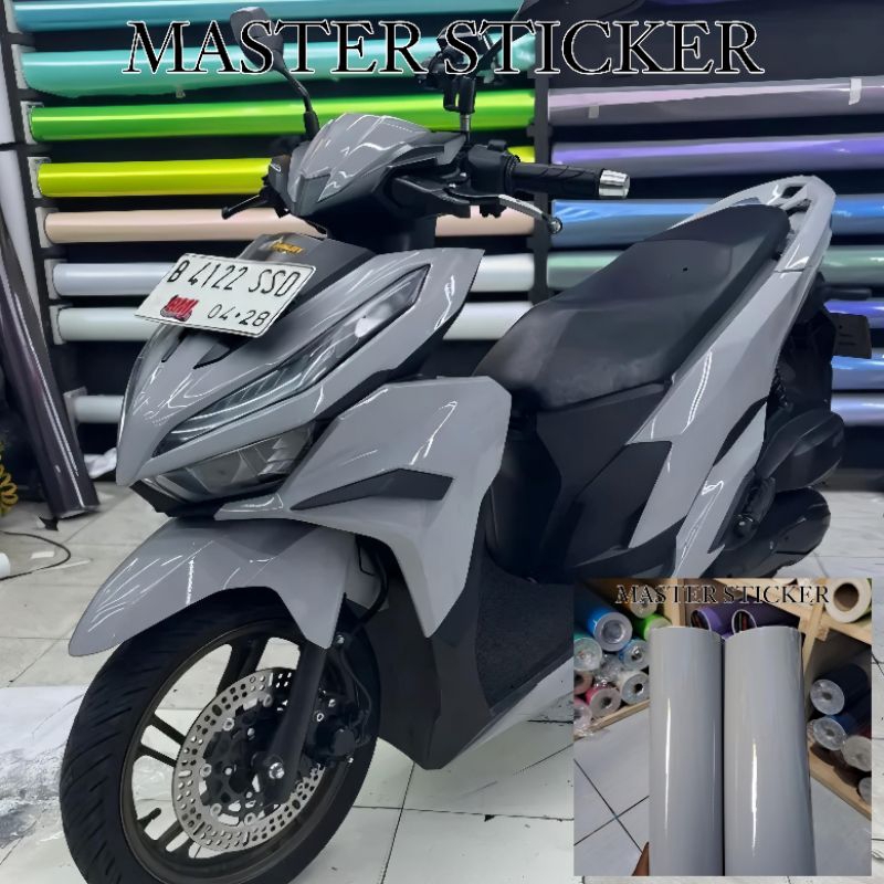 sticker skotlet motor dan mobil warna NARDO GREY GLOSSY / ABU MUDA GLOSSY kualitas premium