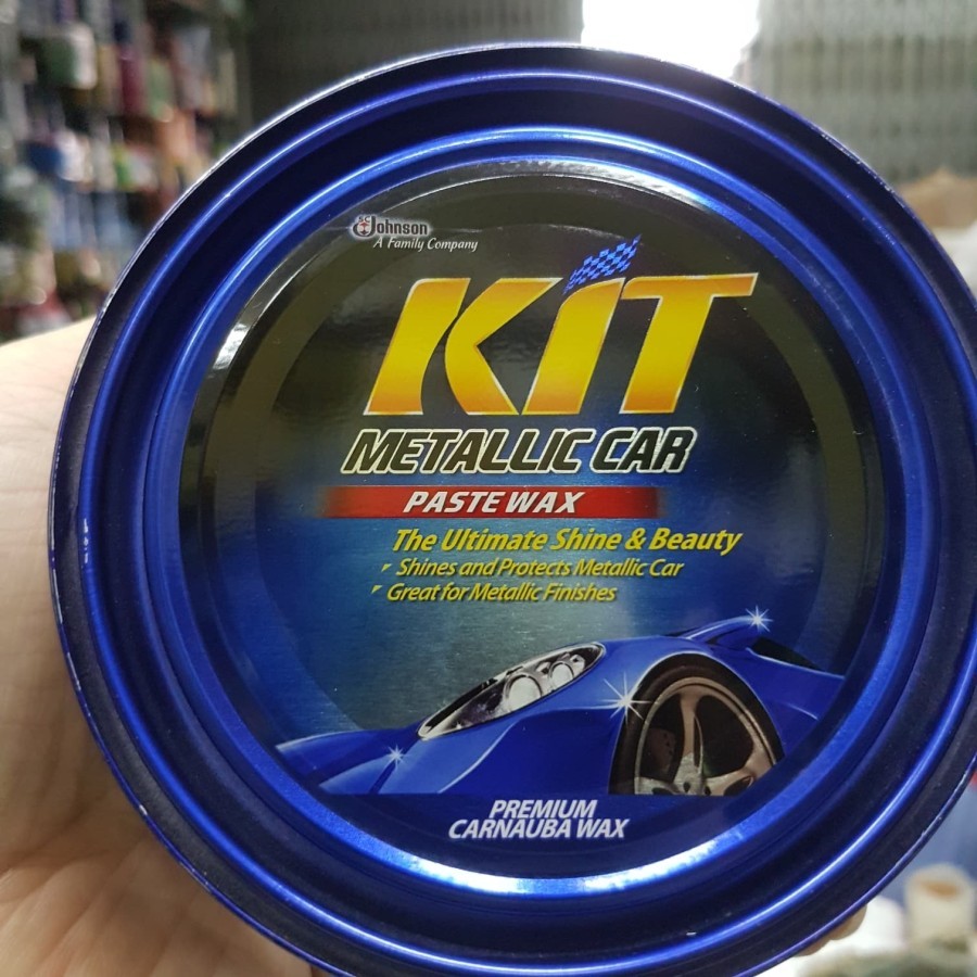 Kit Kaleng Metalic Biru Paste Wax Metallic Car Poles Pengkilap Body 225 Gram Poles Body Mobil Motor 