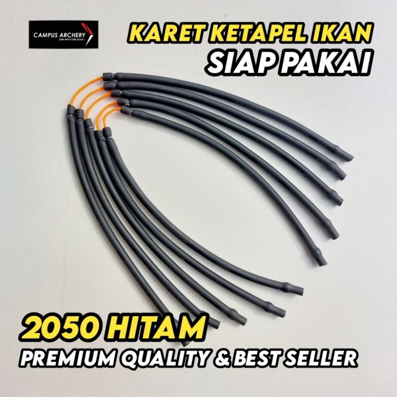 Karet Ketapel Ikan 2050 Siap Pakai Premium Hitam Rubber Slingshot Fish