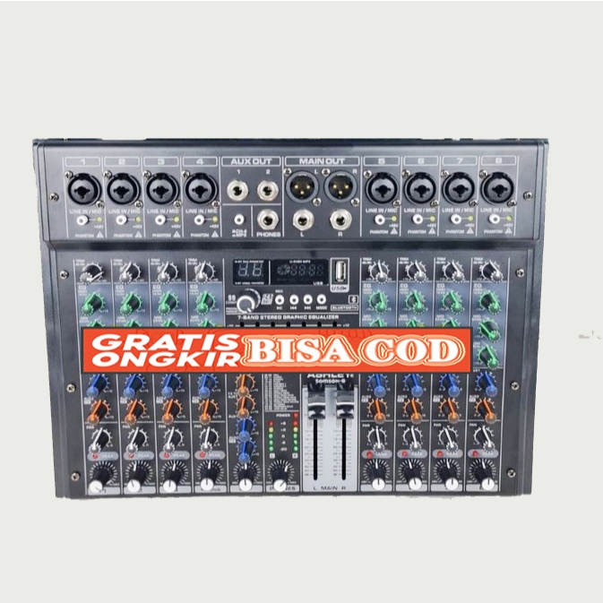 mixer ashley samson 8 samson8 original 8 Channel Mixer,8 Mono Mic Line 3 Band EQ Tone