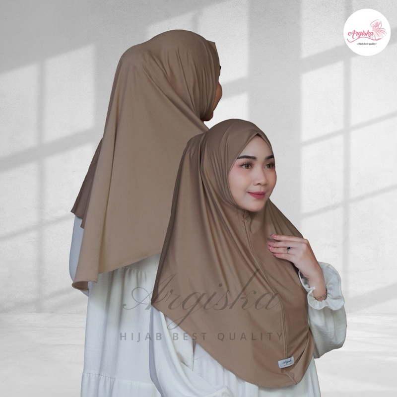ARGISKA-Hijab instan malay CLARISA non pad size XL | Bergo instan daily jumbo | Khimar instan non pa