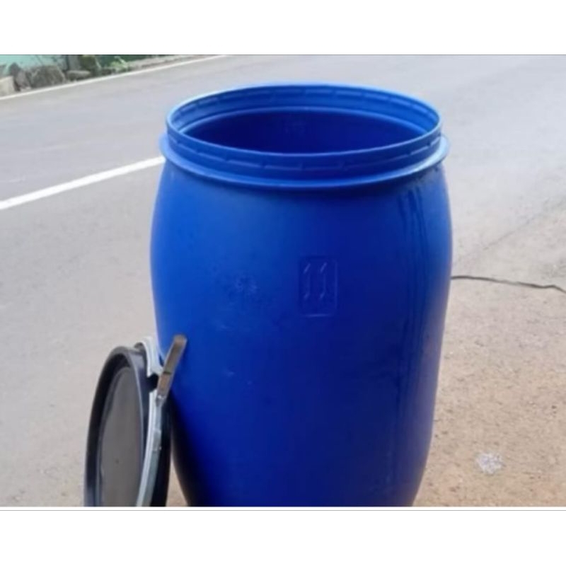 drum plastik kapasitas 120 liter tutup lebar/drum air/tandon air/tempat pakan ternak/jerigen air/tem